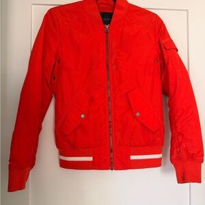 Marc New York Andrew Marc Red Bomber Jacket XS Lightweight Zip Up